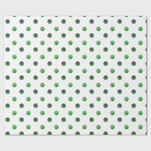 Kerstgroene Folie Polka Dot Pattern Cadeaupapier (Vlak)