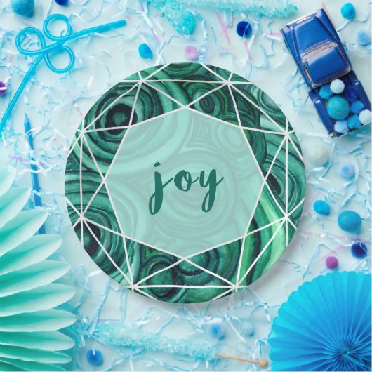 kerstgroene Geode | Joy Papieren Bordje (Feest)
