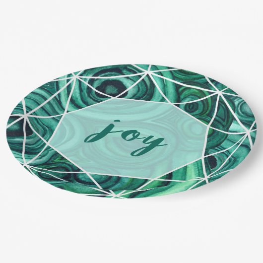 kerstgroene Geode | Joy Papieren Bordje (Gekanteld)