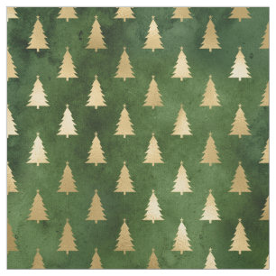 kerstgroene gouden bomen stof