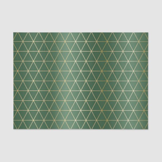 Kerstgroene gouden driehoek geometrisch tissuepapier (Voorkant)