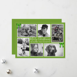Kerstgroene Kaarten voor foto-inkeping met foto's