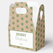kerstgroene Kraft Polka Dots Bedankdoosjes (Geopend)