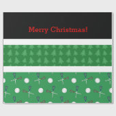 Kerstgroene lacrosse kerstbomen cadeaupapier (Vlak)