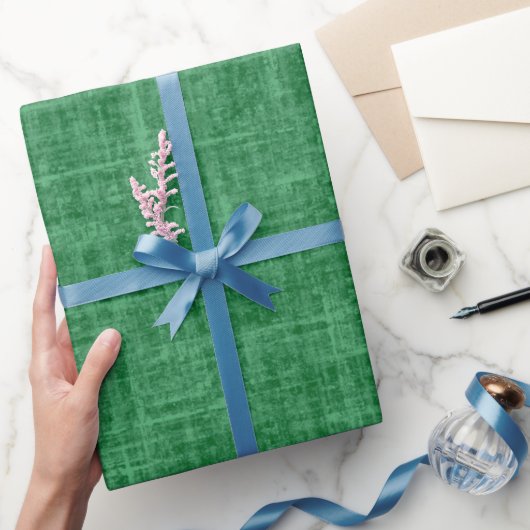 Kerstgroene linnen cadeaupapier (Geschenken)