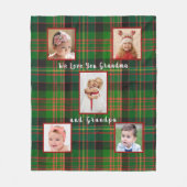 Kerstgroene marineblauw Tartan foto Fleece Deken (Voorkant)