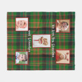 Kerstgroene marineblauw Tartan foto Fleece Deken (Voorkant (Horizontaal))