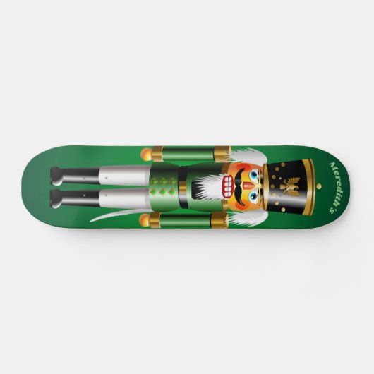 kerstgroene Nutcraker Speelgoed Soldaat Persoonlijk Skateboard (Horizontaal)