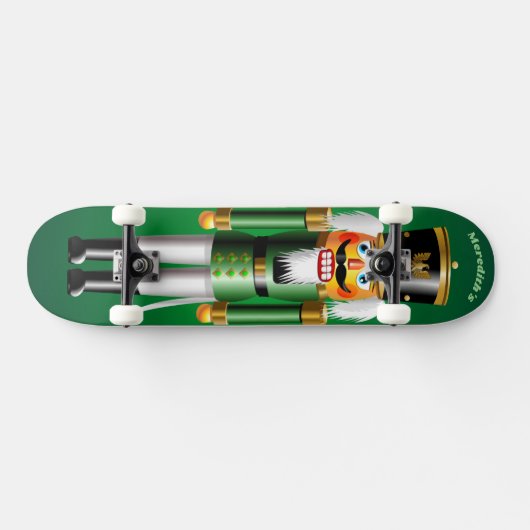 kerstgroene Nutcraker Speelgoed Soldaat Persoonlijk Skateboard (Horizontaal)