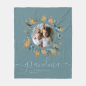 kerstgroene Oranje Wreatfoto, speciaal aangepast Fleece Deken (Voorkant)