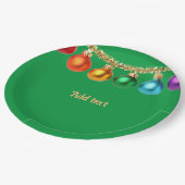 Kerstgroene ornamentale Sjabloon Papieren Bordje (Gekanteld)