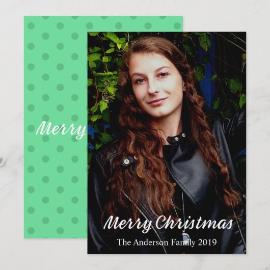  kerstgroene pooldots voor kerst feestdagenkaart (Voorkant / Achterkant)