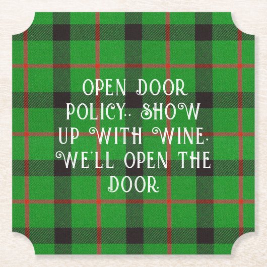 Kerstgroene Pset Funny Sayings Kartonnen Onderzetters (Voorkant)