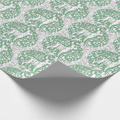 Kerstgroene rendierpatroonwinter cadeaupapier (Hoek)