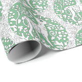 Kerstgroene rendierpatroonwinter cadeaupapier (Rol Hoek)