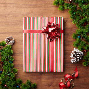Kerstgroene Rode Strepen Inpakpapier