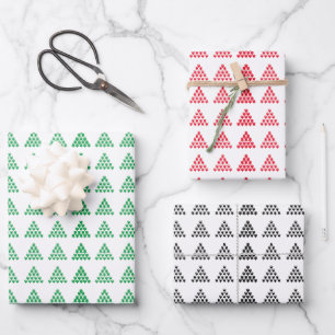 Kerstgroene rode zwarte sneeuwvlokken inpakpapier vel
