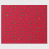 Kerstgroene satin Polkadots Red Elegant Xmas Cadeaupapier (Vlak)