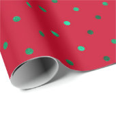 Kerstgroene satin Polkadots Red Elegant Xmas Cadeaupapier (Rol Hoek)