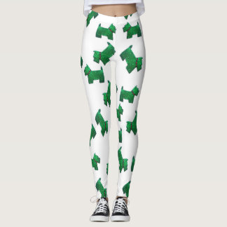 Kerstgroene Scottie Terrier pin Leggings