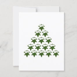 Kerstgroene Sneeuw Sterren Boom wit Kaart
