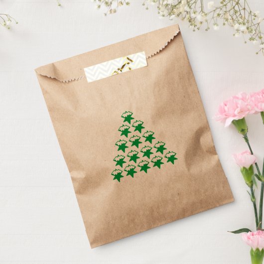 kerstgroene sneeuwstroming, witte achtergrond bedankzakje (Gezegeld)