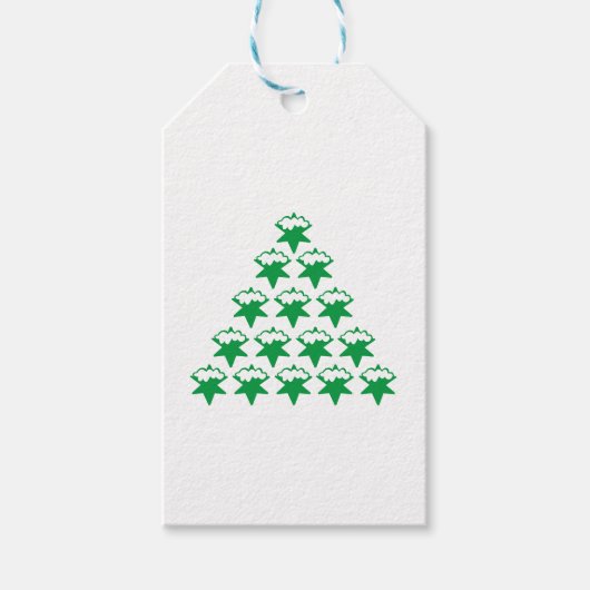 Kerstgroene sneeuwstrook cadeaulabel (Voorkant)
