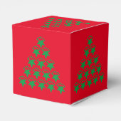 kerstgroene sneeuwstrook, rode achtergrond bedankdoosjes (Achterkant)