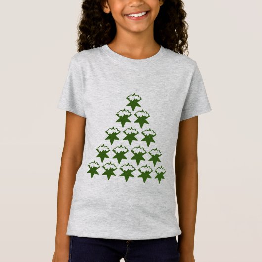 Kerstgroene sneeuwstrook t-shirt (Voorkant)