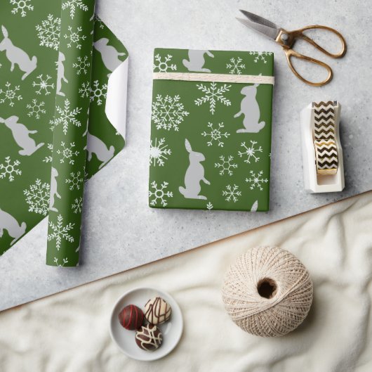 kerstgroene sneeuwvlokken en -bundels cadeaupapier (Crafts)