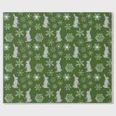 kerstgroene sneeuwvlokken en -bundels cadeaupapier (Vlak)