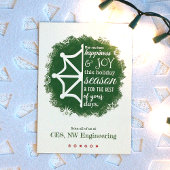 Kerstgroene Snowflake Business Holiday Card Kaart
