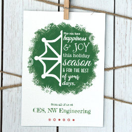 Kerstgroene Snowflake Business Holiday Card Kaart