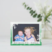 Kerstgroene Snowflakes familiekaart Briefkaart (Staand voorkant)