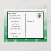 Kerstgroene Snowflakes familiekaart Briefkaart (Achterkant)