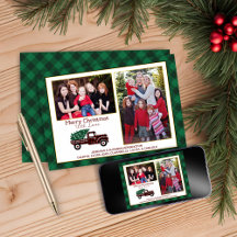 Kerstgroene speldenboom Red Truck Holiday Foto