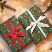 Kerstgroene speldenvlokken inpakpapier vel