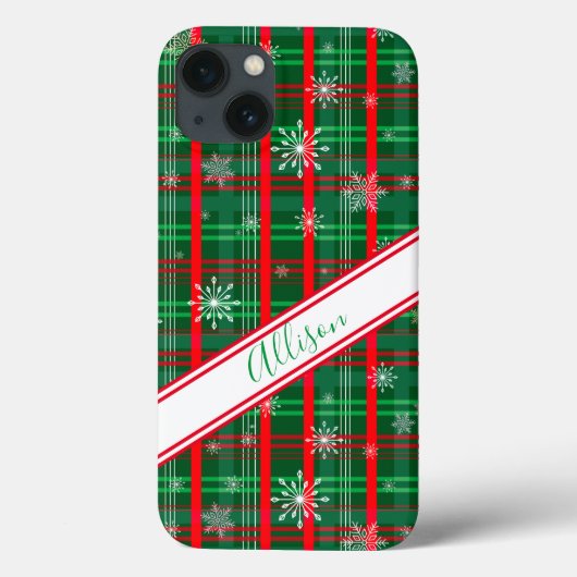 kerstgroene spelige persoonlijke scriptnaam Case-Mate iPhone case (Achterkant)