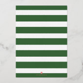 Kerstgroene Stripes-feestdag Folie Feestdagenkaart (Achterkant)