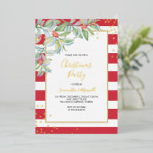 Kerstgroene Stripes-feestdag Folie Feestdagenkaart (Staand Voorkant)