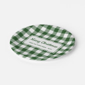 Kerstgroene witte buffels met Jouw naam Papieren Bordje (Gekanteld)