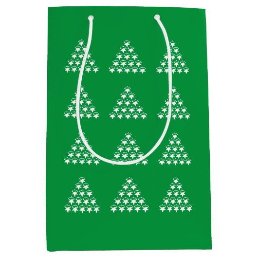 Kerstgroene witte sneeuwstroop medium cadeauzakje (Voorkant)