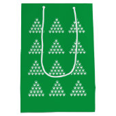 Kerstgroene witte sneeuwstroop medium cadeauzakje (Achterkant)