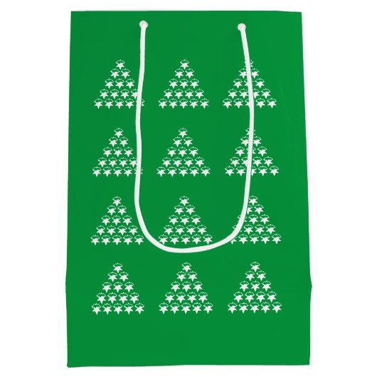 Kerstgroene witte sneeuwstroop medium cadeauzakje (Achterkant)