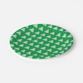 Kerstgroene witte sneeuwvlekken Bomen Papieren Bordje (Gekanteld)