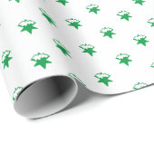 kerstgroene witte sneeuwvlokken sneeuwsterren cade cadeaupapier (Rol Hoek)