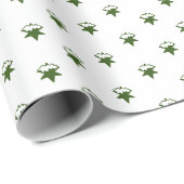 Kerstgroene witte sneeuwvlokken sneeuwsterren scha cadeaupapier (Rol Hoek)