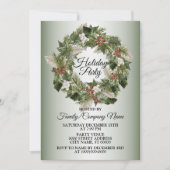 Kerstgroene Wreath Elegant Feestdagen Party Kaart (Voorkant)