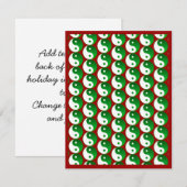 Kerstgroene yin en Yang Pattern Kaart (Voorkant / Achterkant)