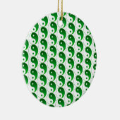 Kerstgroene yin en Yang Pattern Keramisch Ornament (Rechts)